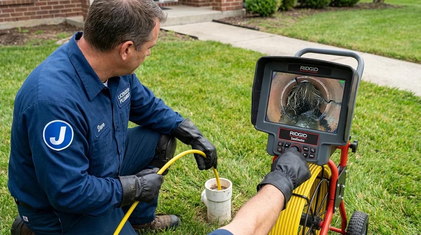Sewer camera inspection being performed by Johns Plumbing LLC in Coalgate